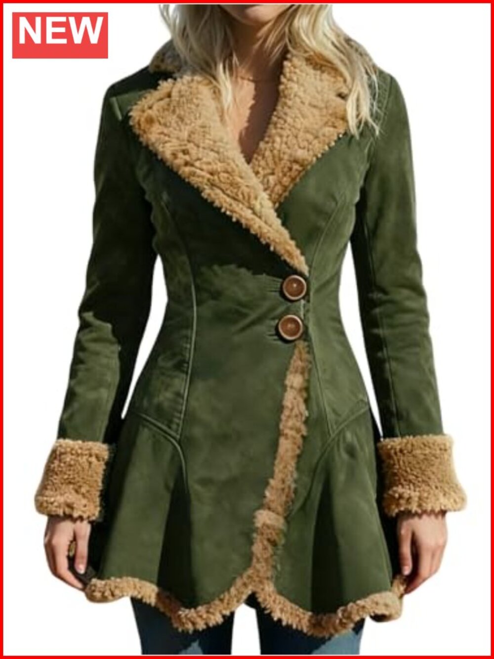 Women's Faux Leather Sherpa Lined Fleece Jacket Faux Suede Motorcycle Coat